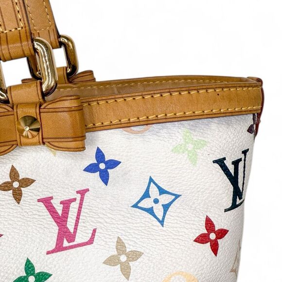 Rare 2011 LOUIS VUITTON Takashi Murakami Multicolor Sharleen MM Tote Bag - Picture 12 of 16